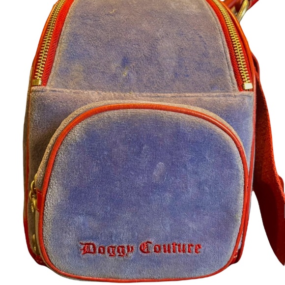 Rare Juicy Couture Sleep all day Bark all night velour blue dog carrier - Picture 8 of 11
